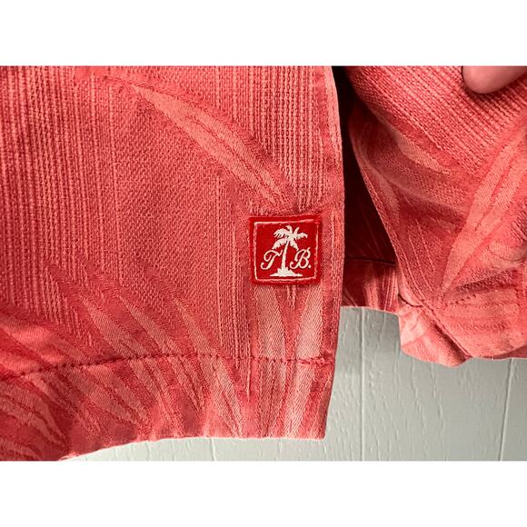 Tommy Bahama Silk Blend Palm Pattern Short Sleeve Button Up - Picture 5 of 5